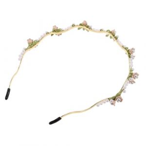 CLISPEED -Tête De Mariage En Perles Et Fleurs Coiffure De Mariée Coiffure De Mariage Coiffure De Mariée Guirlande De Fleurs De Mariage Bandeau De Cheveux De Mariage Coiffure De (Yeahzl, neuf)