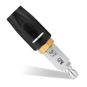 Tinoaly Buse Rotative Haute Pression M5, Buse de Lavage Haute Pression Connexion Rapide 1/4'' 3-7 GPM R&eacute;glable de 0 &agrave; 60&deg;Peut Laver Le Toit Le Sol Jardin V&eacute;hicule (iHision, neuf)