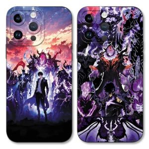 TBNMBGY 2 Pi&egrave;ces Manga Coque pour Huawei P30 Pro 6,47", &Eacute;tui avec Anime Sang Chaud Solo Leveling Arise Motif Housse de TPU Silicone Antichoc Protection Noir Cartoon Case,Anime (mingxingfushi, neuf)