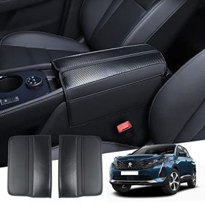 GAFAT Peugeot 3008 5008 508 2016-2024/C5 Aircross DS7 Crossback 2018-2025 Housse d'Accoudoirs, Housse de Coussin pour Accoudoir de Console Centrale en Cuir PU (Blanc) (GAFAT(EU), neuf)
