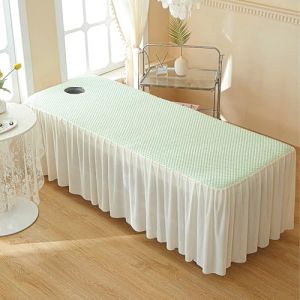 Jupe de table de massage, 70x185 cm de coussin de cils Couvercle avec trou de visage, couvercle de table de massage doux, feuilles de table de massage pour le lit de table de massage de salon, spa (EnShiZhouNieAiShangMaoYouXianGongSi, neuf)