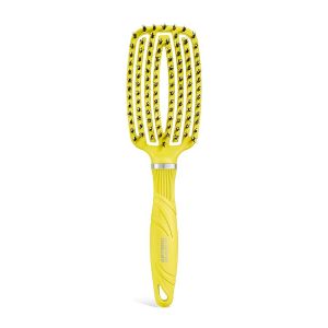 Artero Ge-Bion 17 Flexible Curve Vent. Brosse souple anti-relâchement, brosse démêlante pour femmes, hommes et enfants. Ionique, réduit l'électricité statique. (JAUNE) (ARTERO, neuf)