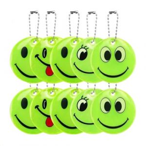 1OPcs Pendentifs Porte-clés Visage Souriant Réfléchissants, Endentif Réfléchissant de ÉtoileRéflecteur de Sécurité Enfants,Sécurité Pendentif Réfléchissant pour Cartable Veste Sac à Dos Vélo (LIN  YAMEIZI UK SHOP, neuf)