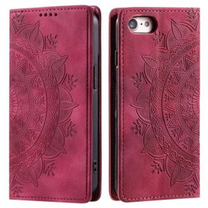 CASEONJAN Coque pour iPhone 16e, Premium &Eacute;tui Housse en Cuir PU de Protection avec [Porte Cartes], Clapet Folio Portefeuille pour iPhone 16e (Vintage Rouge) (CASEONJAN, neuf)