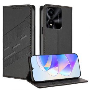 TAUYN Housse Folio en Cuir pour Honor X5c Plus, Premium PU/TPU Cuir Portefeuille Etui Housse, avec Fentes pour Cartes, Fermeture Magn&eacute;tique, Antichoc Flip Case Cover. Noir (Kuaigu, neuf)