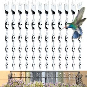 QIMMU Effaroucheur d'oiseaux Réfléchissant,Spirale Anti-Oiseaux pour Balcon,Carillon Anti-Oiseaux,Effaroucheur d'oiseaux Très Efficace,Défense Hétéro-Optique Contre Les Oiseaux (QIMMU, neuf)