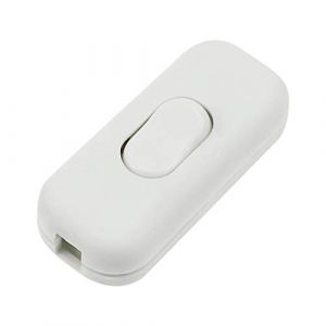 Interrupteur intermédiaire en ligne ON/OFF pour lampe de bureau avec câble à 2 et 3 fils 6 A 250 V Blanc mat (WFire-EU, neuf)