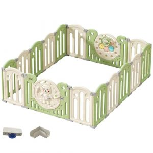 Gcarebb Parc Bebe, Parc Bebe Pliable, XXL Parc Enfant Modulable Avec Parc Enfant, Verrouillage de Sécurité, Forme Réglable, Rangement Pliable, Antidérapant, Barriere Bebe (12 14 16 Panneaux) (Gcarebb, neuf)