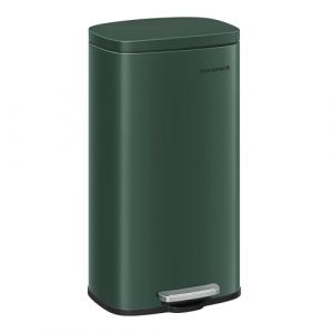 SONGMICS Poubelle Cuisine 30 L, Poubelle Bureau, Fermeture en Douceur, avec P&eacute;dale, en Acier, Seau Int&eacute;rieur, Vert R&eacute;tro LTB003C02 (SONGMICS HOME FR, neuf)