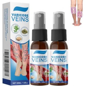 Timilk Veinguard Herbal Spray, Varicose Vein Soothing Spray,Natural Vein Healing Varicose Veins Treatment Spray,Professional Varicose Veins Treatment for Legs, Improve the Appearance (2 Pcs) (SiChuanHuiLiuXianWangLuoKeJiYouXianGongSi, neuf)