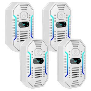 Ultrason Anti Moustique, 4 Pack Ultrason Souris et Rats & Insectes R&eacute;pulsif &Eacute;lectronique, R&eacute;pulsif Ultrason pour Anti Souris, Rats Fourmis Araign&eacute;es Moustiques (EU NWDA, neuf)