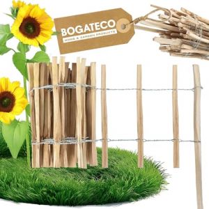 BOGATECO Piquet Cl&ocirc;ture en Noisetier Bois | 500 cm de Long et 50 cm de Hauteur | Distance Entre Lattes 7-8 CM | Id&eacute;al comme Une Cl&ocirc;ture de Jardin | Peut &ecirc;tre Utilis&eacute; comme de Support pour Les Vignes (BOGATECO, neuf)