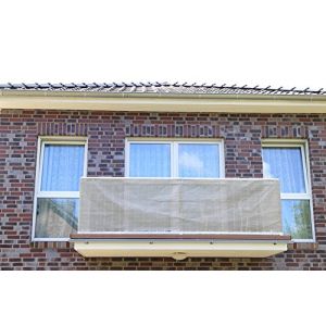 Smart Deko Brise-vue en polyéthylène pour balcon - Protection contre les UV et le vent - Pour balcon, jardin, camping et loisirs - 90 x 500 cm - Gris (Weserufer, neuf)