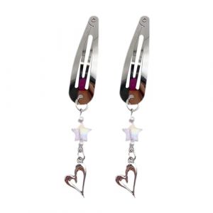 Pince à cheveux avec pendentif pour femme et enfant - Étoile - Nœud - Coiffe - Étoile - Cœur - 2000 (LIzogli, neuf)