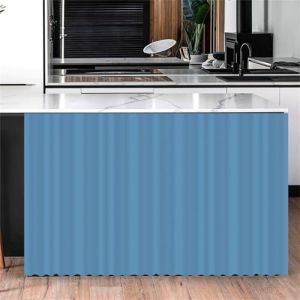 Highdi Rideau Armoire Cuisine Courts, Meuble Rideau Cache Placard Anti Poussière Auto-Adhésif sans Perçage pour sous Evier, Cuisine Porte de Placard, Étagères (Bleu,70 * 90cm) (Highdi, neuf)