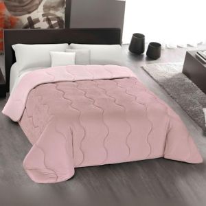 MAXIME MAISON - Couette d'hiver 165x265 (300 GR/mq) Dessus de Lit 1 Personne, Couverture Lit 1 Personne, Dessus de Lits et Couvre-Lits, Style Double Face, Made in Italy (Rose/Rose Clair) (MAXIME MAISON FIRENZE, neuf)