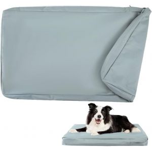 DUJUIKE Imperméable Housse de Rechange pour lit pour, Housse de Matelas pour Chien, Housse de Remplacement pour Matelas de Cage de Chien, Lavable, Housse Amovible pour Coussin pour(Gris,XXL) (Pulchlla, neuf)