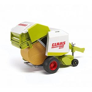 bruder 02121 - Presse à balles rondes Claas Rollant 250, remorque de tracteur, balles rondes (Ponera, neuf)