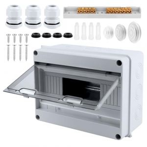 Coffret Electrique Etanche,Coffret Electrique Etanche Exterieur IP65,Terminaux et Rails Intégrés Boîte à Fusibles Distributeur en Saillie,pour l'extérieur, Industriels, Postes de Charge (marketretro, neuf)