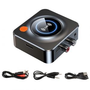 Recepteur Bluetooth 5.3, Stereo Audio HiFi Receiver, RCA 3,5 mm Jack AUX Adaptateur Bluetooth, Stereo Audio HiFi Receiver pour Smartphone, Tablette, Enceinte Home Cinema (TuXingMeiLing, neuf)