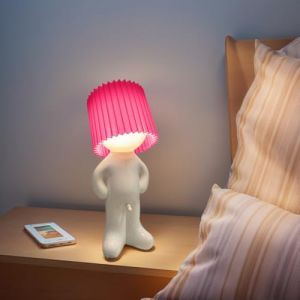 Starnearby Lampe de Chevet Cr&eacute;ative Petit Gar&ccedil;on Timide, Veilleuse de Table Mignon Amusante, Lumi&egrave;re de Nuit avec Cable, D&eacute;coration de la Maison, Joli Cadeau (Rose) (Pasercvxzoreso, neuf)