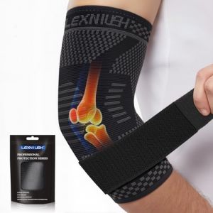 Coudi&egrave;re Tendinite Ajustable, Coudiere Epicondylite de Compression, Attelle Coude Hommes Femmes pour Soulage la Douleur, Tennis, Golf, Sport, Gym, Coudiere Musculation &Eacute;lastique, Noir R&eacute;glable L (TRANS MARKET CONS, neuf)
