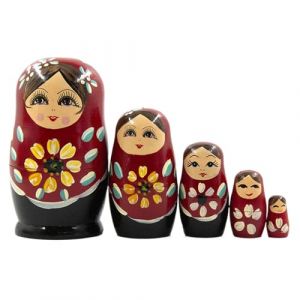 Pasbuteiy 5 Pi&egrave;ces Poup&eacute;es Russes Gigognes, Poup&eacute;es Russes en Bois, Statue De Table en Bois Russe Gigognes, Sculpture Peinte &Agrave; Main, D&eacute;coration pour Chemin&eacute;e, Table, Chambre (MaoShiShangMao, neuf)