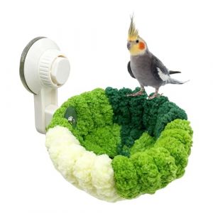 MiOYOOW Lit Douillet pour Oiseaux, Hamac pour Oiseaux, Nid Suspendu en Peluche pour Perroquet, Cage d'hiver Chaud avec Ventouse de Suspension pour Perruche, Calopsittes, Cacato&egrave;s (Voda FR, neuf)