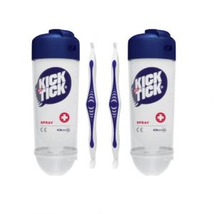 Novokill Kick The Tick Kit 2X | Tique avec Spray givrant & Pince à Tique | Crochet Tique pour enlever Facilement & à Bas Risque Les tiques | 2X 9ml de Produit pour Les tiques des Chiens & Humains (Agrezor, neuf)