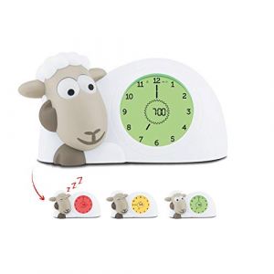 Zazu Sam l'agneau - Horloge et veilleuse de sommeil pour enfants - Réveil lumineux, aide à apprendre à votre enfant quand se réveiller - Taupe (RAREWAVES-FR, neuf)