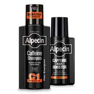 Alpecin C1 Black Shampoo et Alpecin Black Booster Tonikum | Prévient et réduit la chute des cheveux | Energisant et renforcement naturel des racines (Dr. Kurt Wolff GmbH & Co. KG, neuf)