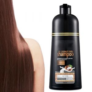 Shampoing à la noix de coco pour cheveux noirs - Shampooing de coloration végétale noire - Huile de noix de coco - Coloration rapide - Shampoing couleur longue durée (yunlix, neuf)
