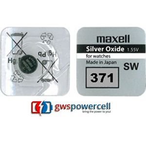 MAXELL ® powerCell gWS-pile bouton uHRENZELLEN montres gamme/301/303/314/315/317/319/321/325/335/337/344/346/348/357/361/362/363/364/365/366/371/370/372/373/376/377/379/380/381/384 et 386/389/390/391/392/394/395/395/399/396 - 371 - 1x (P & F France, neuf)