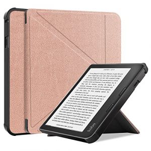 LMFULM&reg; Tablet &Eacute;tui pour KOBO Sage (8 Pouces) PU Cuir Flip Coque Couverture Mince et L&eacute;ger Sommeil/R&eacute;veil Auto Protection Multiple Pliage Support Housse Or Rose (LMAZWUFULM, neuf)