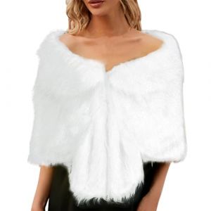 Ch&acirc;le en Fausse Fourrure &Eacute;toles de Mariage d'Hiver Femmes &Eacute;tole de Mari&eacute;e Bol&eacute;ro Demoiselles d'Honneur &Eacute;toles de Mari&eacute;e Cape Flapper Ann&eacute;es 1920 D&eacute;guisement Gatsby Costume pour F&ecirc;te d'Hiver Soir&eacute;e Bal (Wtinfer ⭐⭐⭐⭐⭐ 5, neuf)