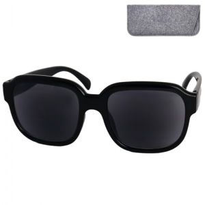 Mini Brille - Lunettes de Soleil de Lecture Vintage Rectangulaire XL Grande, Etui Inclus, Oversize Monture Plastique &Eacute;paisse (Noir), Lunettes de Lecture Femme + 2.5 Dioptrie (Mini Brille, neuf)