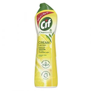 Cif Lemon Cream Cleaner Nettoyant de surface multifonction avec particules nettoyantes 100% naturelles élimine 100% des saletés les plus tenaces 500 ml (The Marvellous Group, neuf)