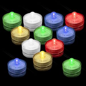 DAWRIS Lot de 12 bougies chauffe-plat LED, sans flamme, r&eacute;alistes et lumineuses, clignotantes, bougies chauffe-plat, bougies chauffe-plat, bougies chauffe-plat &eacute;lectriques &agrave; piles, bougie artificielle (shenghongdianzi, neuf)