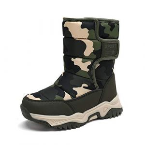 CERYTHRINA Enfant Bottes de Neige Gar&ccedil;on Filles Hiver Chaussures Chaud Botte Hiver Pour D'hiver Fourrure Chaudes Souple Fourr&eacute;e Doubl&eacute; Antid&eacute;rapant Sole &Eacute;tanche Bottes de Neige vert camouflage 28 (CERYTHRINA, neuf)