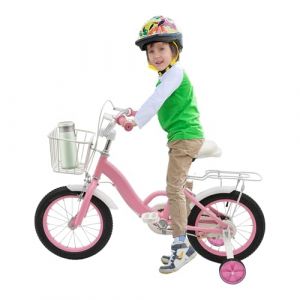 Velo Enfant 3 Ans - V&eacute;lo Fille 14 Pouces pour 3 A 7 Ans - V&eacute;Lo Enfant avec Si&egrave;Ge V&eacute;lo - Hauteur 100cm - Capacit&eacute; de Charge 25kg (Beaudreaul, neuf)