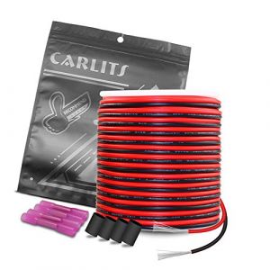 CARLITS 22AWG 30m 2x0.32mm&sup2; Rallonge C&acirc;ble Fil Cordon Cuivre &Eacute;tam&eacute; 22 Gauge 2 C&acirc;ble De Connexion Fil &Eacute;lectrique 12V 24V DC pour Bandes Led Couleur Unique 3528 5050 2835 (CARLITSEUR, neuf)