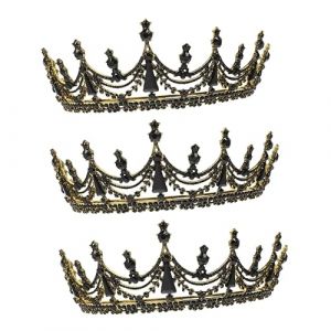 3 Pièces bandeau de couronne de strass couronnes baroques pour femmes décor de princesse couronne princesse couronne de princesse accessoires de cheveux de mariage Tiare FRCOLOR (White Beach, neuf)