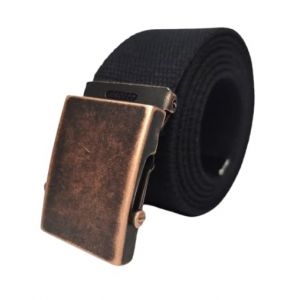 UPGRADE 3STYLE Ceinture &agrave; boucle coulissante de type militaire, Cuivre vintage, 148 cm (Briconi srl, neuf)