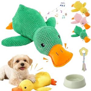 HItianya Canard apaisant, Jouet Canard apaisant pour Chiens, Nouveau Canard en Peluche interactif am&eacute;lior&eacute;, Jouet &agrave; m&acirc;cher interactif et couineur pour Chiens (Green, M) (Feng Han, neuf)