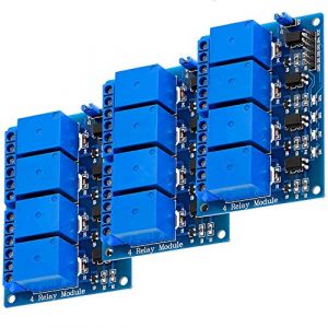 AZDelivery 3 x 4 Canaux Module Relais 5V avec Optocoupleur Low-Level-Trigger Compatible avec Arduino et Raspberry Pi incluant Un E-Book! (AZDelivery-Shop, neuf)