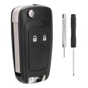 Coques de clé de Voiture 2 Boutons - Boîtier de clé de télécommande Compatible avec Chevrolet Aveo Matiz Cruze Captiva Spark Orlando Trax et Opel Vauxhall Astra Insignia Vectra (Lot de 1) (Alppihym, neuf)