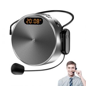Amplificateur Voix,Amplificateur Voix Portable,Microphone sans Fil Bluetooth Rechargeable,avec Casque Filaire et Tour de Taille,2600mAh,pour Enseignants,Réunion, Guides Touristiques (xbdLTD, neuf)