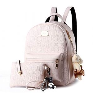 DEERWORD Femme Sac a Dos Sacs &agrave; Main Port&eacute;s Bandouliere Feminin Ados Original PU Cuir 5060 1pc Ensemble Blanc V2 (WUJUNWEI LTD, neuf)