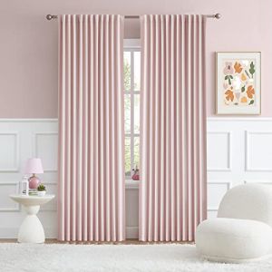 DUALIFE Rideaux occultants avec passant arri&egrave;re et passe-tringle pour chambre de fille et salon, 2 panneaux &agrave; isolation thermique, 178 x 213 cm, rose layette (Fast Media Ships From USA, neuf)