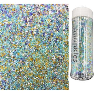 &Eacute;toiles comestibles Glitter No&euml;l salpoudres de sucre &eacute;tincelant 120g / 4.2oz cristaux de sucre Bleu or blanc m&eacute;lange multicolore, pour la cuisson, la d&eacute;coration du dessert et les cocktails, souffle de (Aixin Company, neuf)